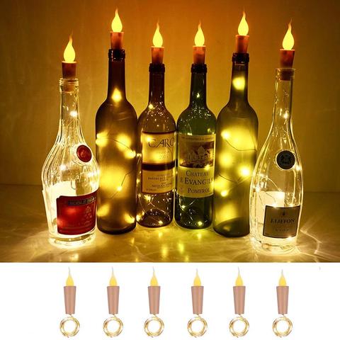 Candle Wine Bottle Lights With Cork 2M LED String Lights Batteries Powered Garland String Fairy Night Lamp Wedding Decoration ► Photo 1/6
