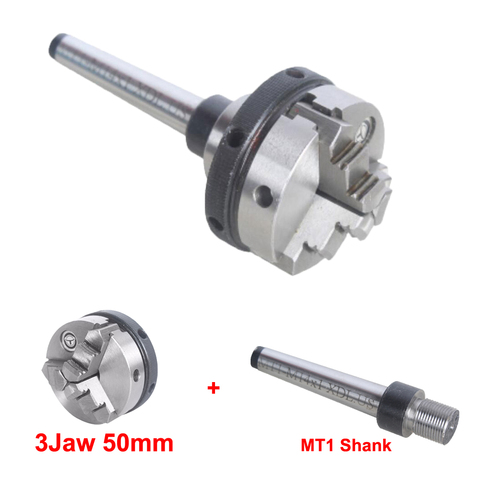 Three 3 Jaw self centering chuck Mini Morse Taper NO.1 lathe chuck for CNC machine 50mm DIY Metal Lathe Accessories ► Photo 1/6
