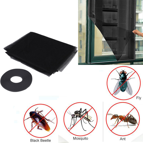 Insect Fly Bug Mosquito Door Window Net Netting Mesh Screen Sticky Tape Window Net Black Gauze Window Mesh Keeping Out Flies ► Photo 1/6