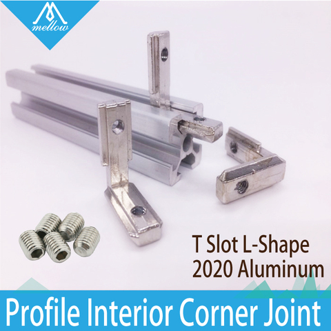 20pcs T Slot L-Shape 2022 Aluminum Profile Interior Corner Connector Joint Bracket for 2022 Alu-profile 3D printer (with screws) ► Photo 1/5
