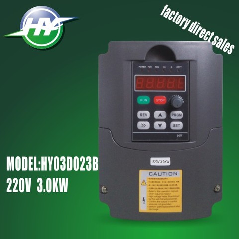 New Huanyang 3KW 220V inverter VFD variable speed drive inverter with 300W brake resistor factory direct selling ► Photo 1/6