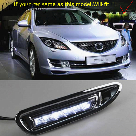 Car Flashing 2Pcs for Mazda 6 Mazda6 2008 2009 2010 LED DRL Daytime Running Light Daylight headlight fog lamp cover car-Styling ► Photo 1/6