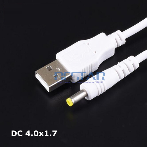 White USB To 4.0*1.7mm /DC 4017 4.0x1.7mm 4.0 mm x 1.7 mm 4.0mm/1.7mm Jack Plug DC Power charge charging Adapter Cable 1M 3FT ► Photo 1/4