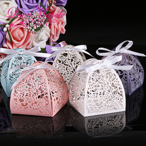 50Pcs Laser Cut Flower Wedding Candy Box Wedding Gift For Guest Wedding Favors And Gifts Christmas and Birthday Party Decoration ► Photo 1/6