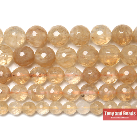 Free Shipping New Arrival Faceted Citrines Quartz Beads 15