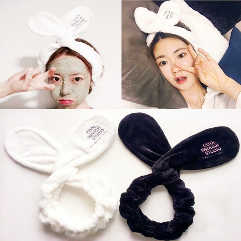 Cute Big Rabbit Ear Soft Towel Hair Band Wrap Headband For Bath Spa Make Up  ue 