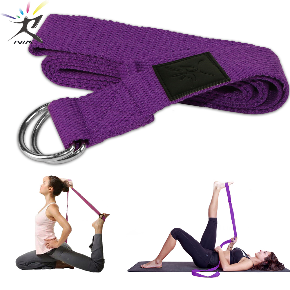Yoga Stretching Strap D-Ring Belt Waist Leg Fitness Gym Exercise Cotton 