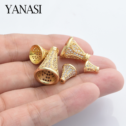 Brass Tassle Bead Caps DIY Jewelry Findings Handmade Earrings Bracelet Cubic Zirconia Necklace Making ► Photo 1/6
