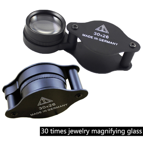 Jewelers Eye Loupe 30X Pocket Jewelry Loupe Jewelers Eye Magnifying Glass  Magnifier for Antiques Jewelry Coins Stamps