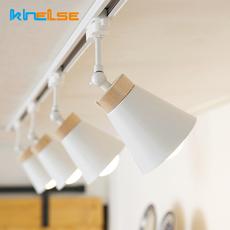 History Review On Nordic Led Track Lights Modern Ceiling Rail Spotlight Iron Wood Lamps Living Room Replace Halogen Corridor Fixture Aliexpress Er Khelse Downlight Frame Factory - Changing Ceiling Lights From Halogen To Led