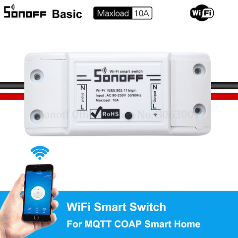 Cheap Sonoff Basic Wifi Switch Universal DIY Remote Wireless Smart Switch Domotica Wifi Light Switch Smart Home Works with Alexa ► Photo 1/6