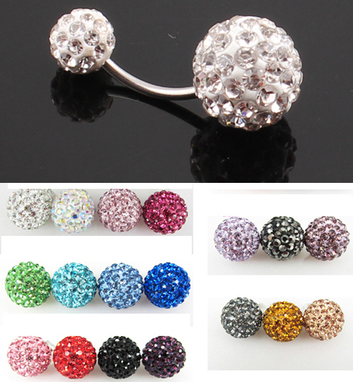 Belly Button Ring Crystal Rhinestone Jewelry Navel Bar Body Piercing JewelrY~FA