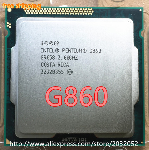 Intel Pentium G860  g860 CPU Processor (3.0GHz /3MB Cache/ LGA1155/Dual-Core ) 65W Desktop ► Photo 1/1