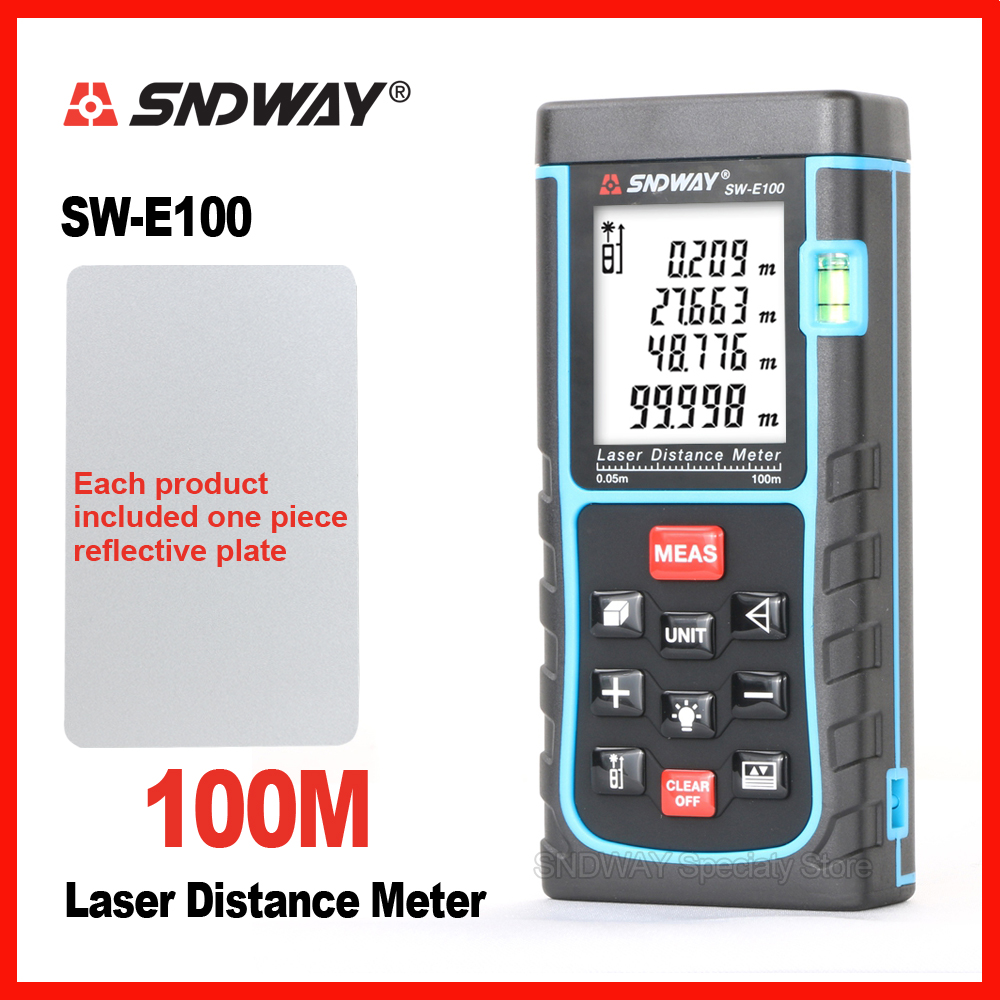 SNDWAY 100M 70M Laser Distance Meter Rangefinder Trena Laser Meter Tool 