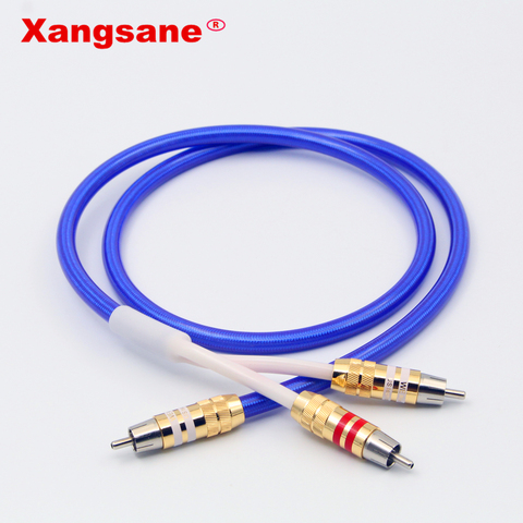Xangsane Hifi 1RCA to 2RCA Cable Hi-end 4 core oxygen-free copper Silver-plated Dual RCA Male to Male Subwoofer Audio Cable ► Photo 1/6