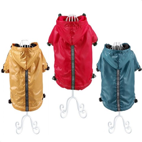 Raincoat for Pets Cat Dog Raincoat Jacket Reflective Fleece Liner Warm Hood Drawstring Pet Clothing Wholesale Retail XS-3XL ► Photo 1/6