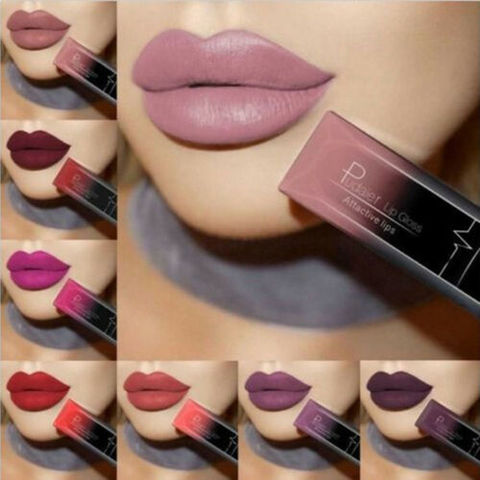 Matte Liquid Lipstick Waterproof Long Lasting Lip Gloss Tint Sexy Red Nude Purple Metallic Lipsticks Makeup Cosmetics ► Photo 1/6