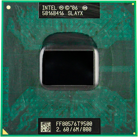 CPU laptop Core 2 Duo T9500 CPU 6M Cache/2.6GHz/800/Dual-Core Socket 478 PGA Laptop processor forGM45 PM45 ► Photo 1/2