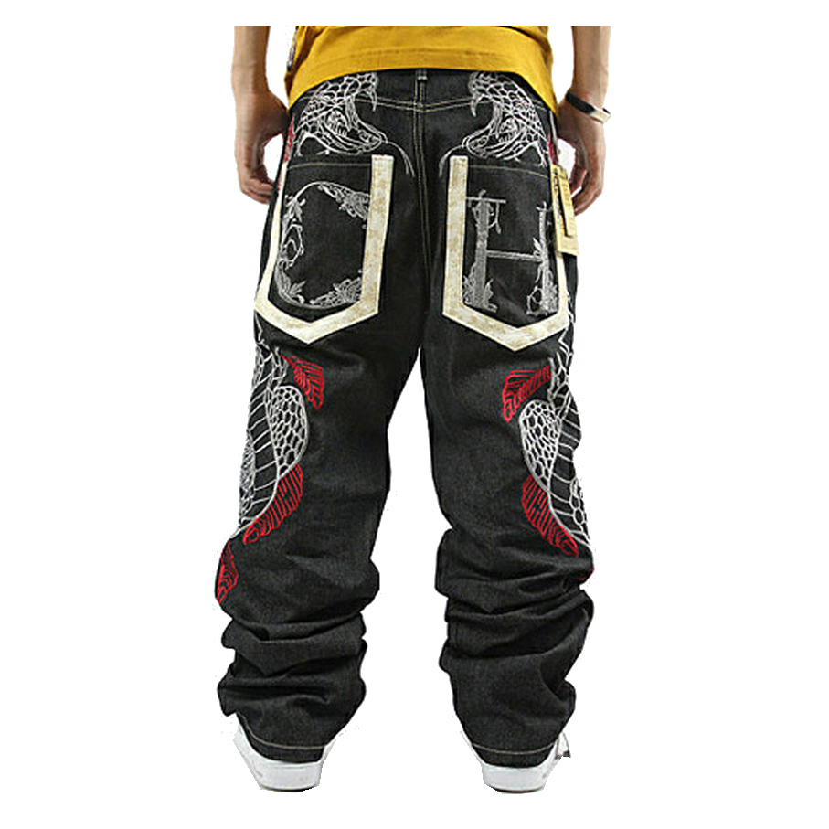Fashion Printed Jeans New 2022 Loose Hip Hop Jeans Homme Python