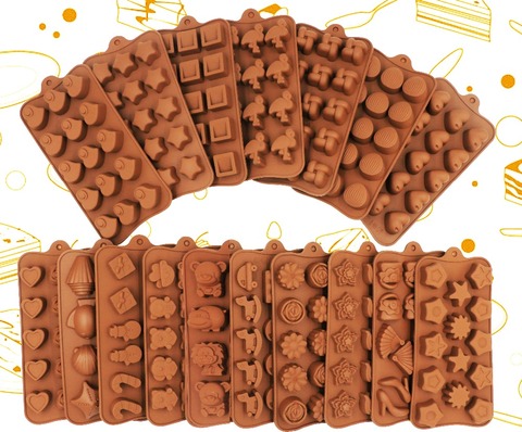 2022 New Silicone Chocolate Mold 25 Shapes 3D Chocolate baking Tools Jelly and Candy Mold DIY Numbers Fruit Kitchen Gadgets Good ► Photo 1/6