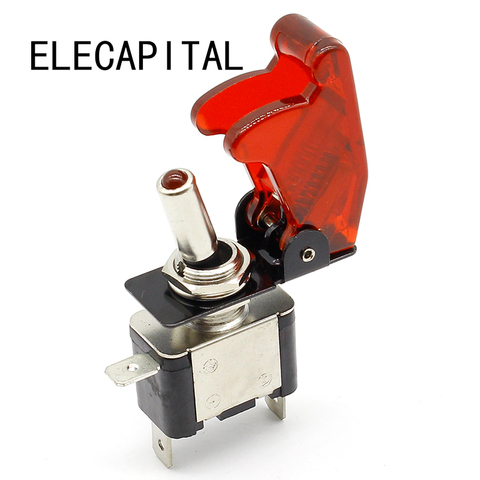 1pcs High Quality Red 12V 20A Racing Car Truck Boat Cover LED Push Button Rocker Toggle Switch Control+ dust cover ► Photo 1/4