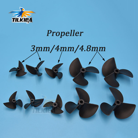 Rc Boat Propeller  3 blades Nylon Propellers  For 3mm/4mm/4.8mm Shaft Rc Boat 3 Blade Plastic Paddles ► Photo 1/6