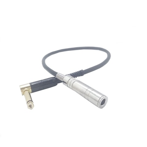 Mono Channel Right Angle 6.35mm Male to 6.35mm Female Jack Plug 20CM Extension Audio Cable Adapter for speakers microphone Mixer ► Photo 1/5
