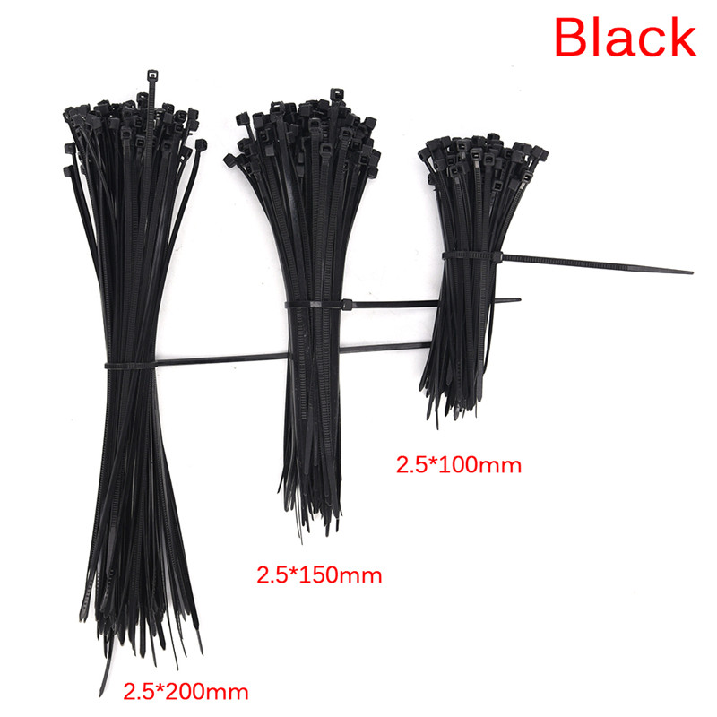 2.5*100mm Self-locking Nylon Plastic Cable Ties 100mm 150mm 200mm Zip Ties 
