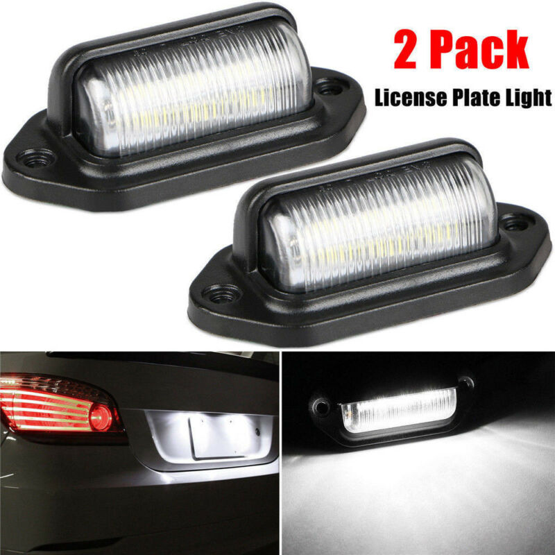 Waterproof IP65 6-LEDs 12V License Plate Light Truck Trailer Step Lamp Auto License Plate Lights Car Accessories ► Photo 1/6