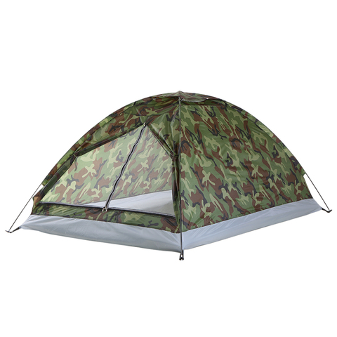 Outdoor 200 * 130 * 110cm PU1000mm Polyester  2 Person Single Layer 1.2KG Portable Camouflage Camping Hiking Tent 1~2 Persons ► Photo 1/6