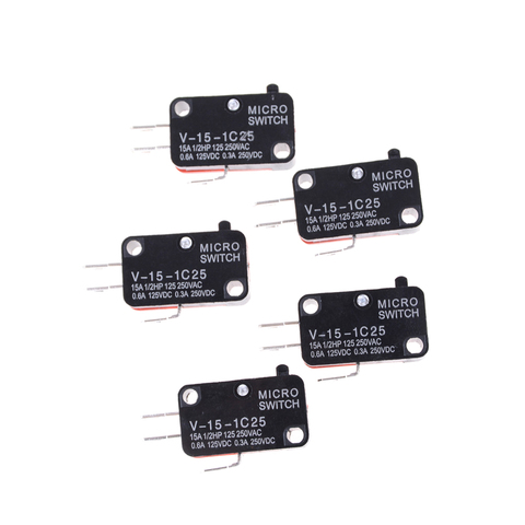 5pcs/lot 250V 16A Microwave Oven Door Arcade Cherry Push Button SPDT 1 NO 1 NC Micro Switch V-15-1C25 ► Photo 1/6