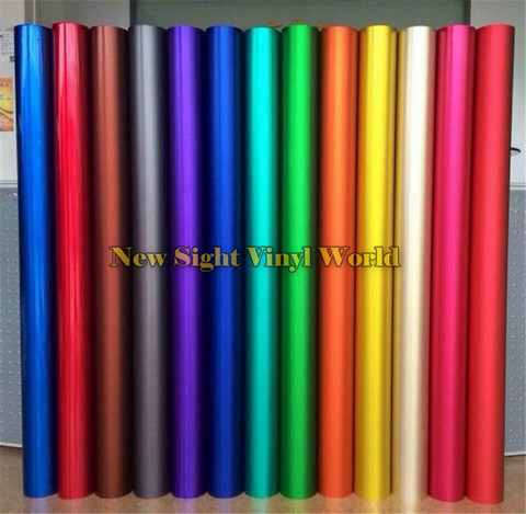 Blue & Green & Red & Gold ICE Satin Chrome Car Vinyl Wrap Film Matte Chrome Vinyl Wrapping Laptop Car Sticker 1.52 x 20m/Roll ► Photo 1/6