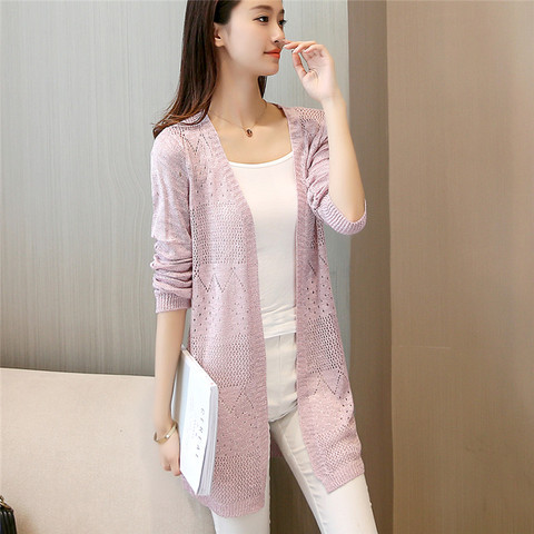 The summer of 2022 new products in the long section of women's knitwear sunscreen clothing female openwork cardigan F1834 ► Photo 1/1