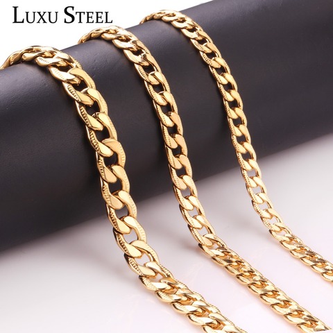 LUXUSTEEL 6mm/8mm10mm Width Link Chain Necklaces Length 20inch/22inch/24inch Stainless Steel Lobster Chain Jewelry Wholesale ► Photo 1/6