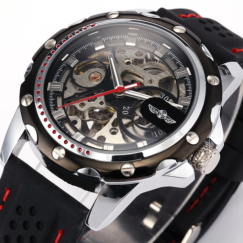 Famous Brand New Fashion Mechanical watches Skeleton Watches Rubber Strap Men Automatic Mechanical Wrist Watch Relogio Masculino ► Photo 1/6