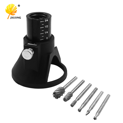 High Quality DREMEL MultiPro Drill's Special seat Dedicated Locator Horn Fixed Base 6pcs HSS Wood Milling Burrs Cutter Set ► Photo 1/6