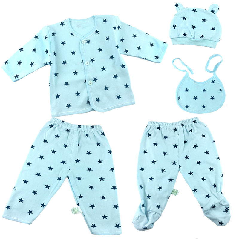 Newborn 0-3 Months T-shirt Top+Pants Set Baby Boy Girls Outfit Kids Clothes 5pcs 