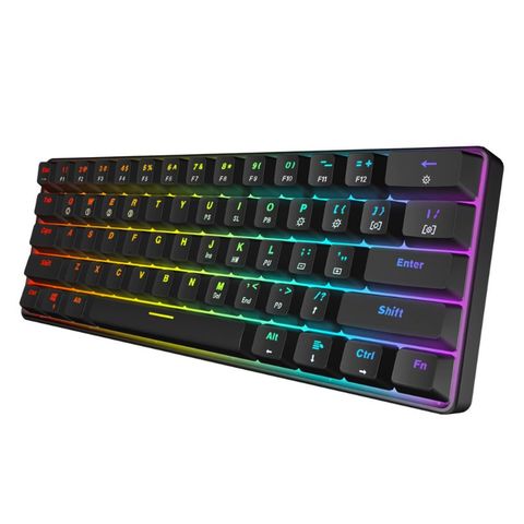 3 Color LED Backlit Wired Mechanical Keyboard,Portable Compact Waterproof Gaming Keyboard 61 Keys Gateron Switchs For Desktop ► Photo 1/6