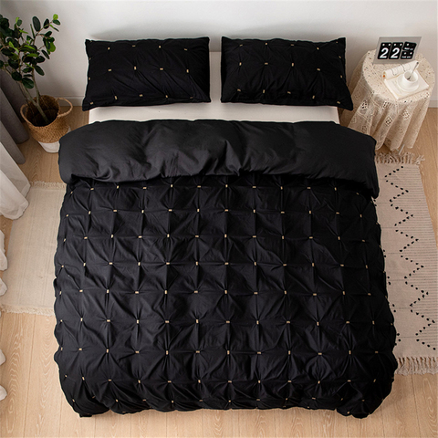 Bedding Bed Linen Euro Set Plain Color, Twin Size Bed Sheets Black
