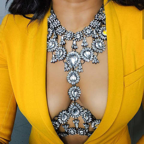 2017 HOT Fashion Sex Exquisite Bodychain Vintage crystal necklaces For Women Statement Bijoux Femme Jewelry bodychain ► Photo 1/6