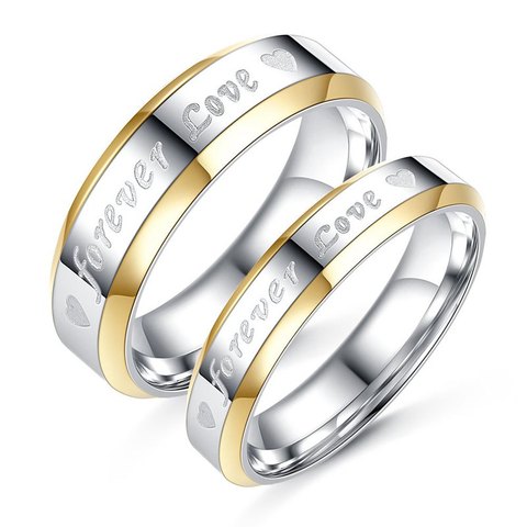 Couple Rings Forever Love Band Ring For Valentine Wedding Titanium Stainless Steel rings ► Photo 1/6