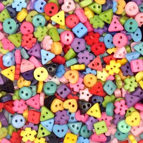 suoja 100/300pcs/lot Assorted Colors Shapes Tiny 6MM Resin Button 2 Holes Sewing Craft ► Photo 1/1