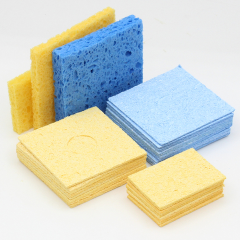 10pcs 55mm x 55mm x 1.5mm Thicker yellow High Temperature Enduring Condense Electric Welding Soldering Iron Cleaning Sponge ► Photo 1/6