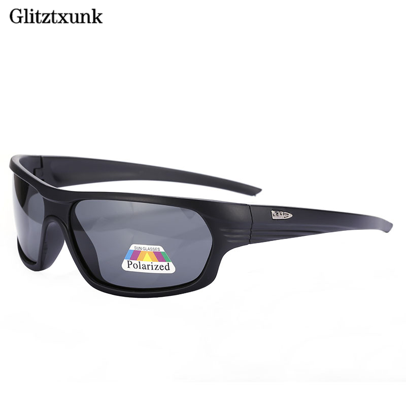 Glitztxunk Black Vintage Polarized Sunglasses Men Women Sun 