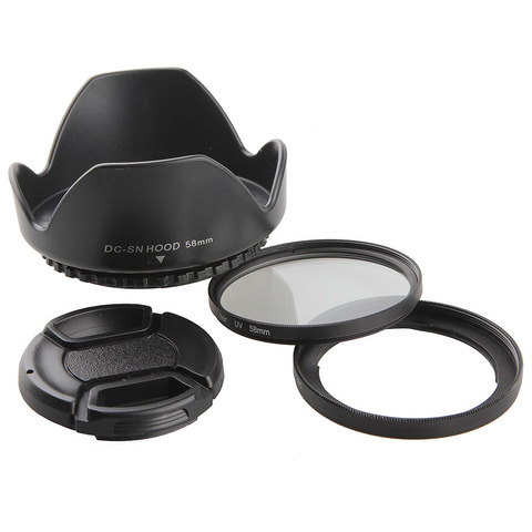 Camera Lens Filter Adapter Metal FA-DC58C 58mm Lens Cap Lens Hood UV Filter For Canon PowerShot G1X (Incompatible With G1X II) ► Photo 1/6