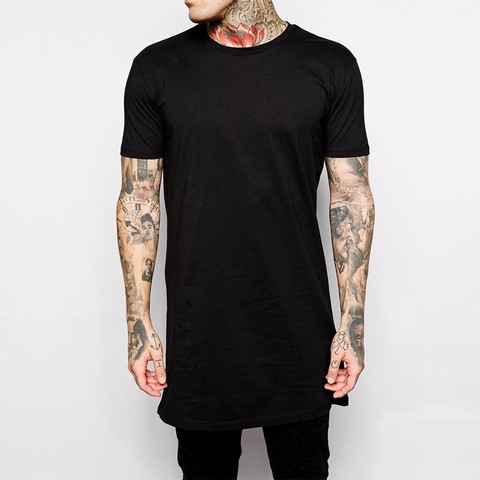 2022 Brand New Clothing Mens Black Mens Long T shirt Tops Hip Hop Man T-shirt Short Sleeve Casual Men Tee shirts For Male ► Photo 1/6