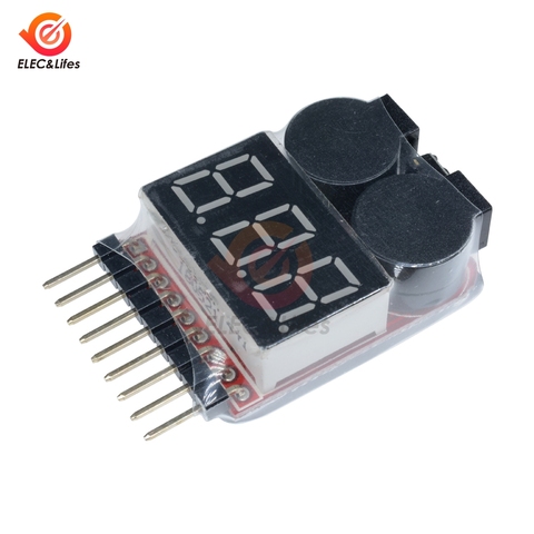 1S/2s/3s/4s/5s/6s/7s/8s Low Voltage Lipo Battery Voltage Indicator Tester Checker Low Voltage Buzzer Alarm For Car Boat Buzzers ► Photo 1/6