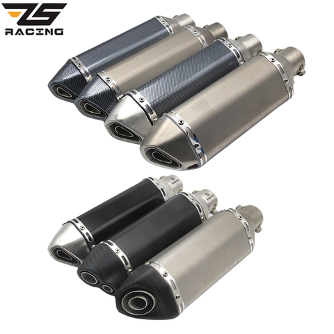 ZS Racing Universal Motorcycle Exhaust Modify AK Exhaust Muffler FZ6 CBR250 CB600 MT07 ATV Dirt Pit Bike Exhaust ► Photo 1/6