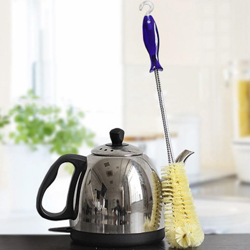 Long Handle Flexible Bottle Cleaning Brush Kitchen Thermos Teapot Cleaner Tool 