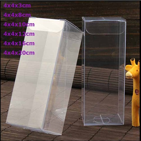 Wholesale 10pcs=1lot Clear PVC Custom Box Packing Wedding/Christmas Favor Candy/Apple/Gift/Candle/Dry Fruit Toys Box 4x4xHIGH ► Photo 1/6